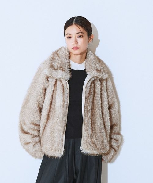 この冬スタイリングの主役にピッタリ！】MIXカラーファーブルゾン