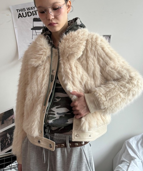 SHAGGIE（シャギー）の「【ViVi掲載】ファーブルゾンジャケット/ファー