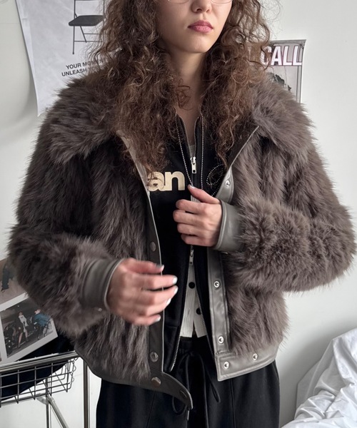 SHAGGIE（シャギー）の「【ViVi掲載】ファーブルゾンジャケット/ファー