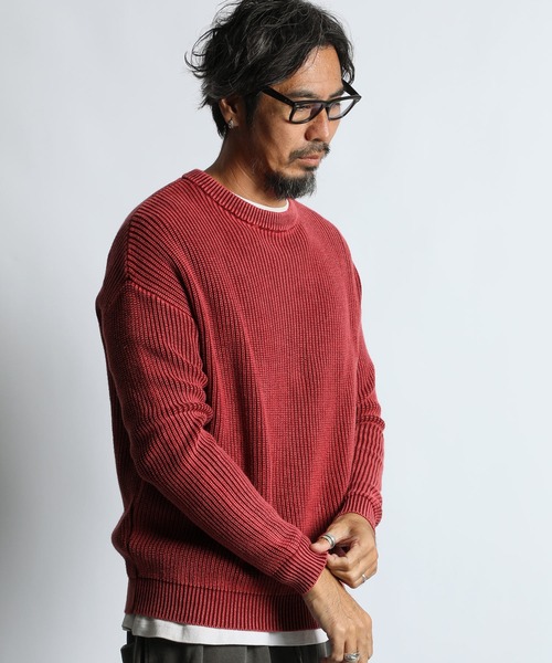 GARMENT-DYE FADE COLOR KNIT：製品染め フェードカラー ニット