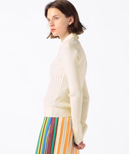 caban（キャバン）の「□コットンカシミヤリブ ポロカラープルオーバー