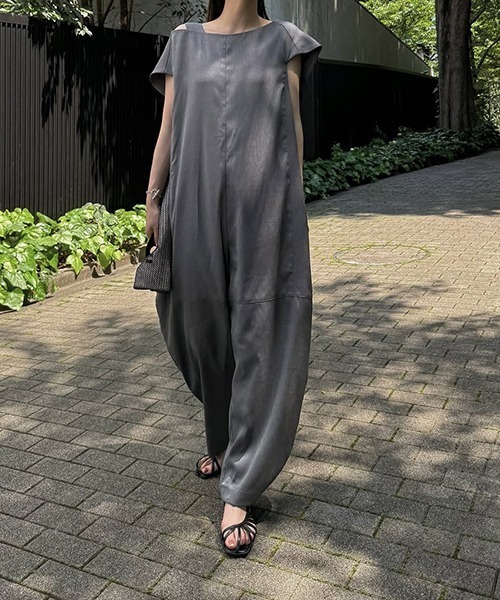 セール】asymmetry bundle sleeve all-in-one（つなぎ/オールインワン