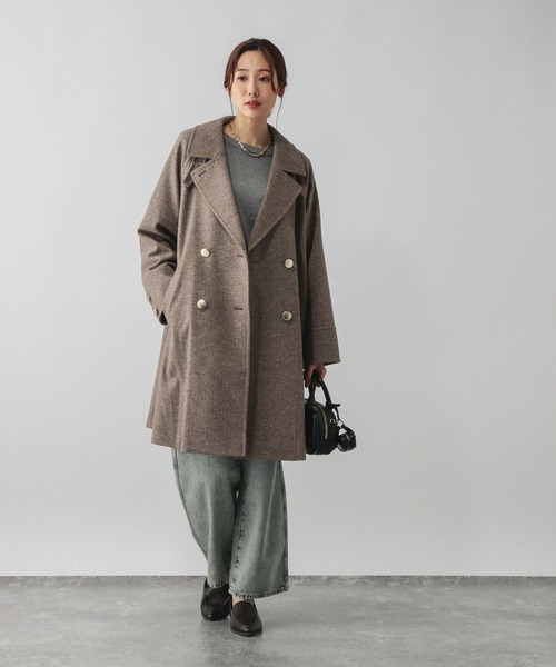 GLOBAL WORK（グローバルワーク）の「軽やかストレッチ襟2WAYコート
