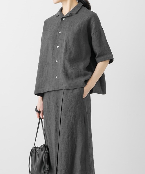 かぐれ（カグレ）の「リネンラミーオープンカラーシャツ（シャツ