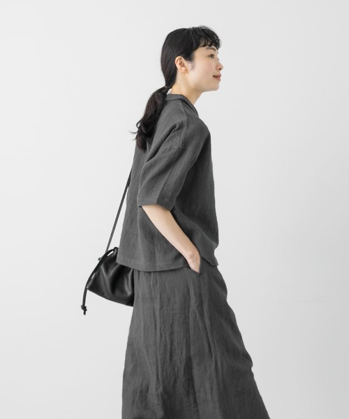 一休 かぐれ kagure リネンレーヨンオープンカラーシャツ チ 一休 か