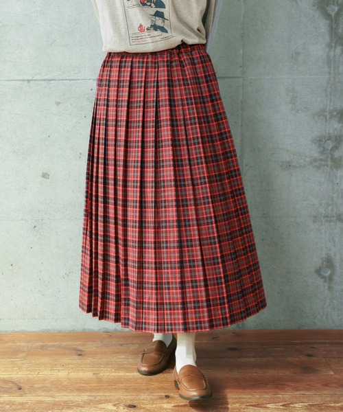 PAR ICI（パーリッシィ）の「タータンチェック プリーツスカート