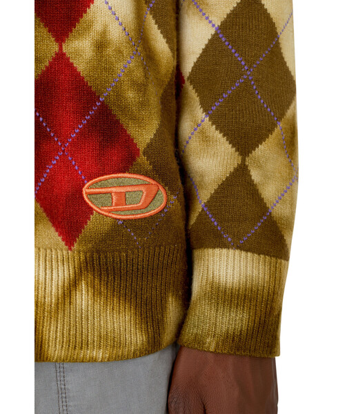 DIESEL（ディーゼル）の「メンズ カーディガン アーガイル タイダイ