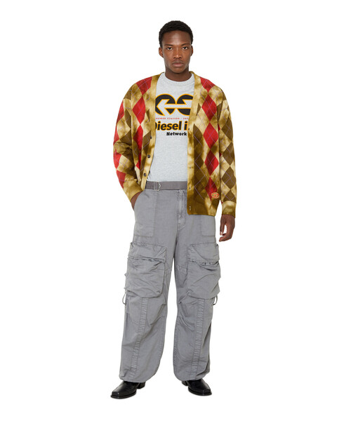 DIESEL（ディーゼル）の「メンズ カーディガン アーガイル タイダイ