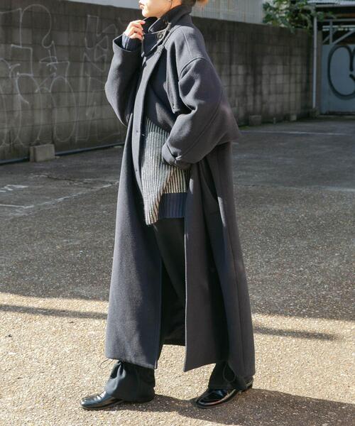 セール】『2サイズ展開』コクーンロングコート（ステンカラーコート