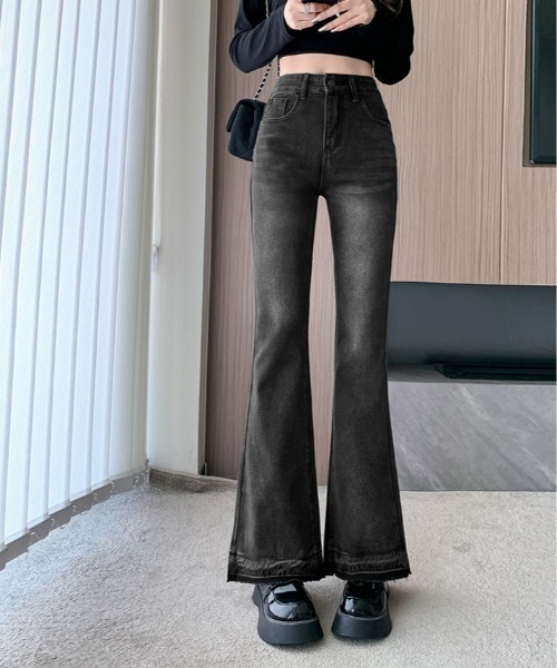 vintage d.i.a ローライズ ブーツカット シルバーラメデニム