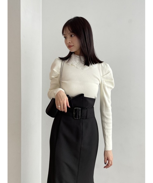 SNIDEL（スナイデル）の「Sustainableエンブロイダリーカラーニット