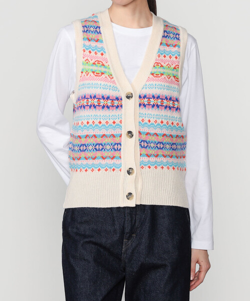 セール】ERIBE | フェアアイル Vネックニットベスト WOMEN（ベスト