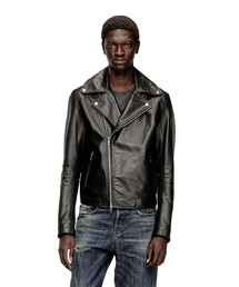 メンズ ジップアップ シングルバイカーレザージャケット（ライダース