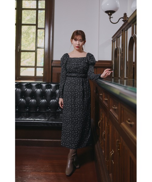 セール】Capucine Bloom Sleeve Chiffon Dress（ワンピース）｜Her lip