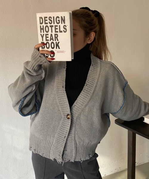 SHAGGIE（シャギー）の「リバーシブルオーバーダメージニット