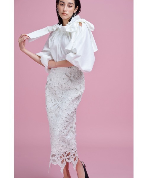 CELFORD（セルフォード）の「リボンレースタイトスカート（スカート