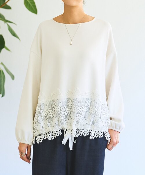 ダンボール裾レースプルオーバー（Tシャツ/カットソー）｜BEARDSLEY