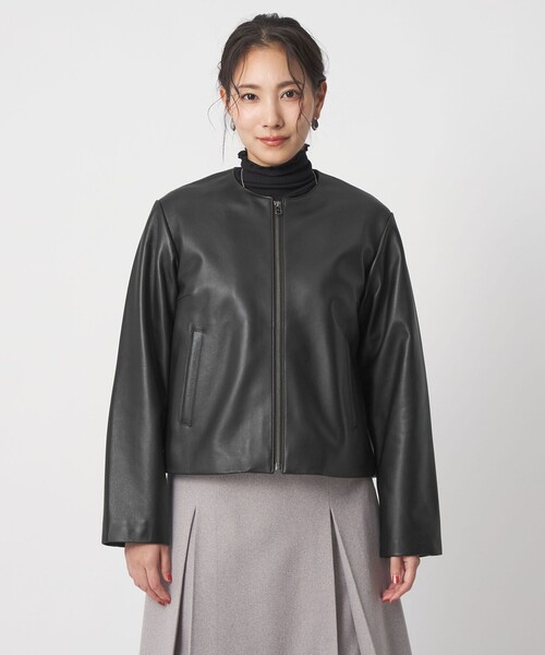 セール】ラムレザー ノーカラーブルゾン ＜A DAY IN THE LIFE