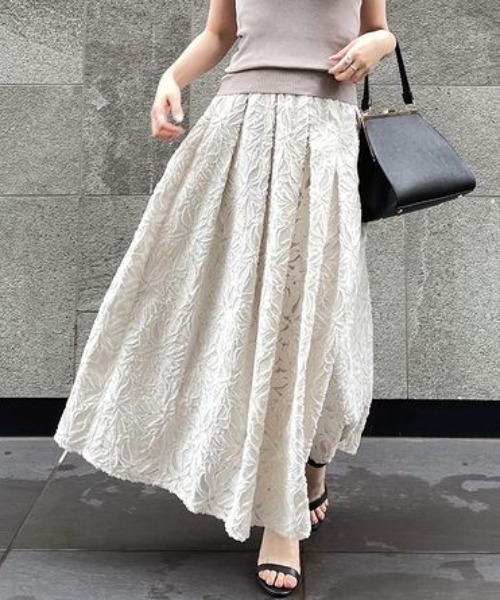 セール】カットジャガードフレアスカート（スカート）｜anuans（ア