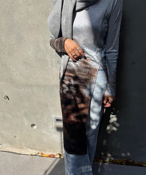 Ameri（アメリ）の「UND LANDSCAPE PRINT LONG TOP（Tシャツ