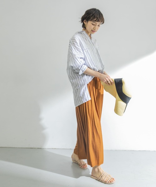 値下げ新品アーバンリサーチ割繊ラップギャザースカーチョ ベージュ