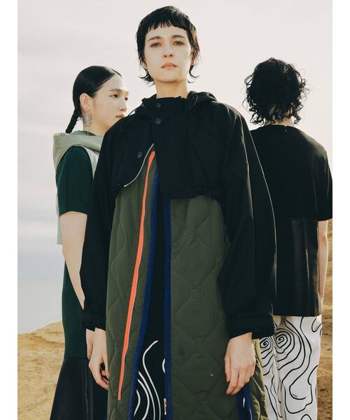 UN3D.（アンスリード）の「マルチレイヤードキルティングコート