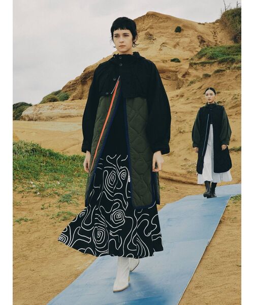 UN3D.（アンスリード）の「マルチレイヤードキルティングコート