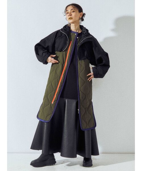 UN3D.（アンスリード）の「マルチレイヤードキルティングコート