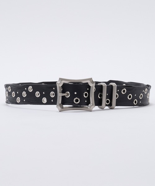 GRANCY】スタッズデザインレザーベルト / Studded Leather Belt