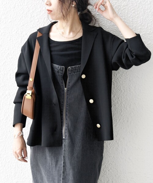 WEB限定】SHIPS any:〈手洗い可能〉テーラード ニット カーディガン