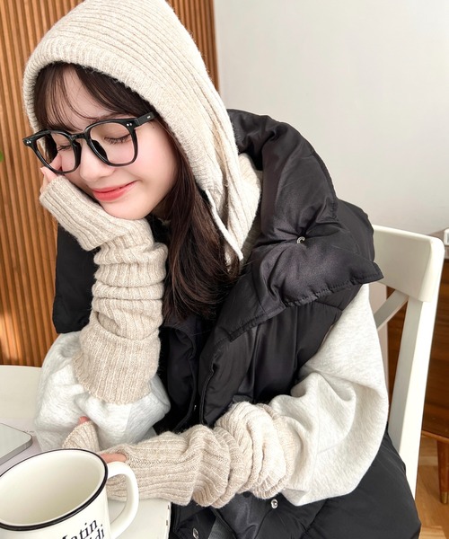 GRANCY 付け襟ネックウォーマー 2点セット ブラックホワイト GRANCY