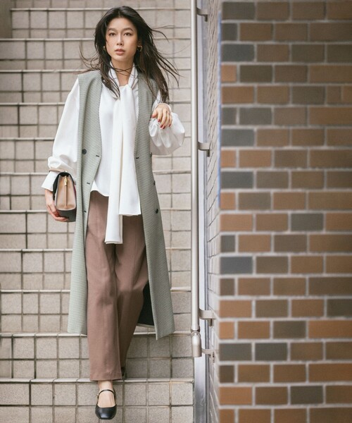 23区（ニジュウサンク）の「ガンクラブチェック ロング ジレ（その他