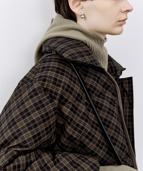 セール】「tageechita」チェック柄 ショートダウンジャケット（ダウン