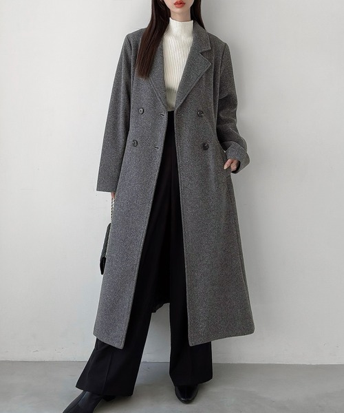 セール】ダブルボタンフレアロングチェスターコート（チェスターコート