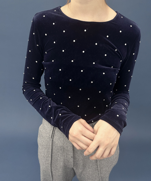 EDIT. FOR LULU（エディットフォールル）の「ベロア ビジュートップス