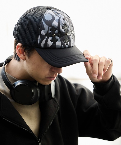 SUPPLIER/サプライヤー Tribal Camo Cross Leather Patch Mesh Cap