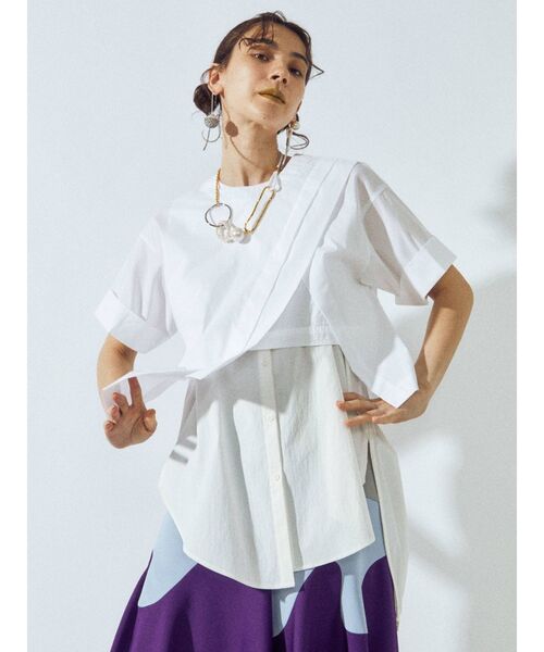 UN3D.（アンスリード）の「レイヤードシャツキャミソール