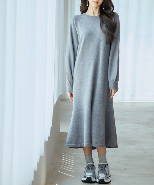 ラグランスリーブニットワンピース（ワンピース）｜SAISON DE PAPILLON