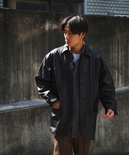 BEAMS（ビームス）の「BEAMS / レザー カーコート ブルゾン（ブルゾン