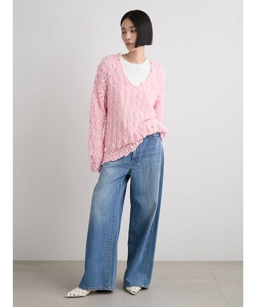 オーバーサイズVネックチャンキーニット（ニット/セーター