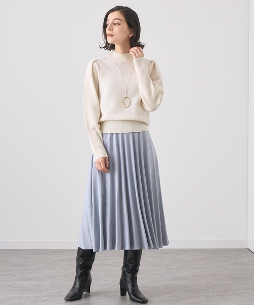 ANAYI（アナイ）の「エコスエードフレアプリーツスカート（スカート