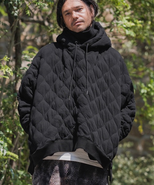 mpa3956-Wave Quilting High Neck Parka キルティングパーカー