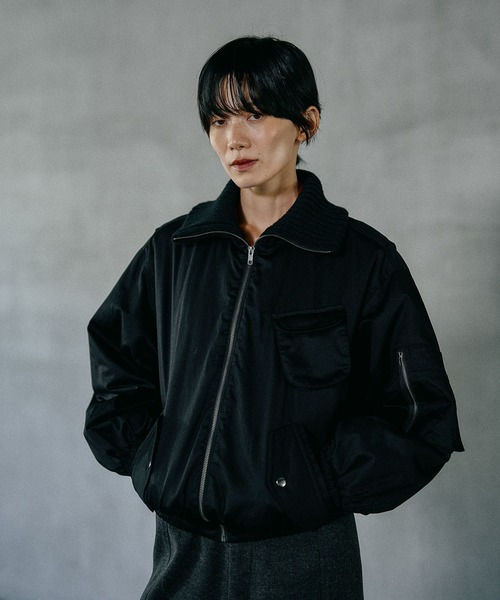 セール】襟ニットミリタリーブルゾン 599149（ブルゾン）｜LEPSIM