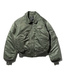 ミリタリージャケット（グレー/灰色系・ワンポイント）ファッション