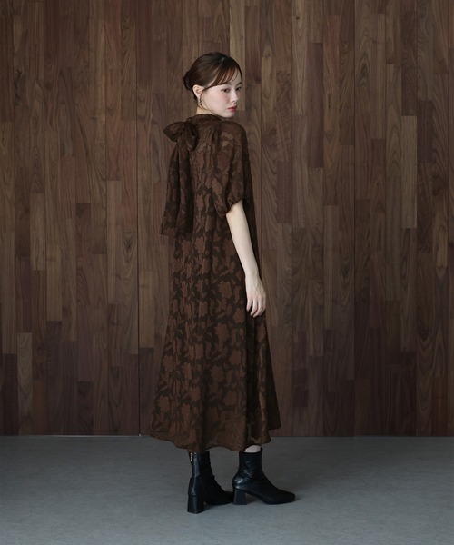 セール】《新色追加／選べる着丈》インナー付きバックリボンジャガード