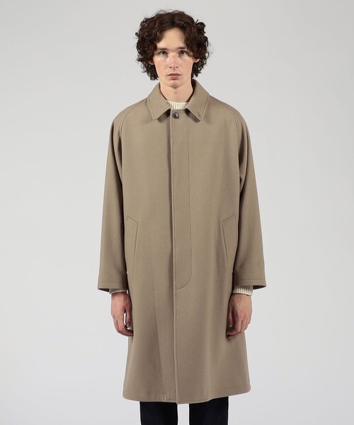 ウールナイロン バルカラーコート（ステンカラーコート