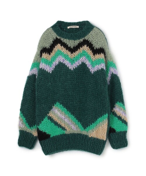 MACPHEE（マカフィー）の「カラーインターシャ クルーネックプル