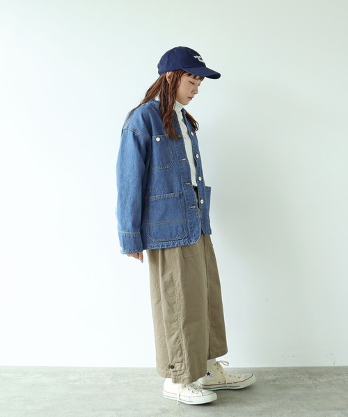 セール】12.5OZデニム カバーオール (サックスブルー)（カバーオール