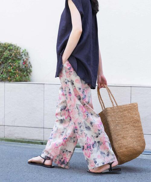 かぐれ（カグレ）の「コットンリネンプリントイージーパンツ（その他