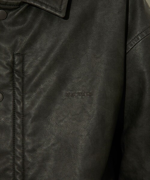 セール】NAUTICA/ノーティカ ムラ加工 フェイクレザーブルゾン